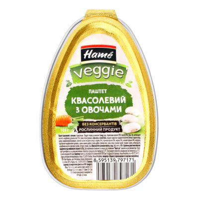 Паштет Hame фасолевый с овощами 105г (1045) - вид 1 миниатюра