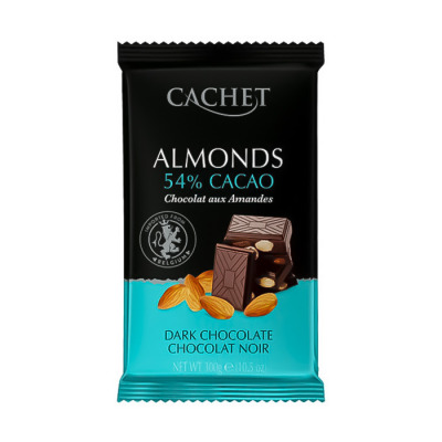 Шоколад Cachet черный 53% какао з миндалем 300г (1061) - вид 1 миниатюра