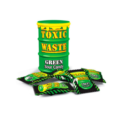 Драже Toxic Waste Sour Candy Green Drum 42 г (1218)