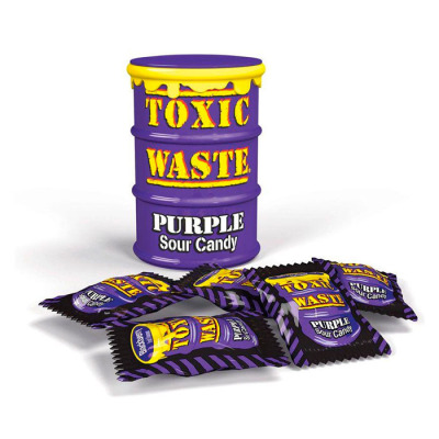 Драже Toxic Waste Sour Candy Purple Drum 42 г (1228) - вид 1 мініатюра
