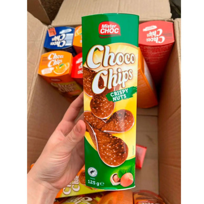 Шоколадные Чипсы с орехом Mister Choc Choco Crisp Nuts 125г (1279) - вид 1 миниатюра