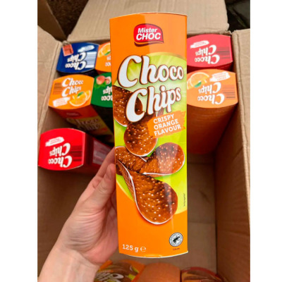 Шоколадные Чипсы с апельсином Mister Choc Choco Crisp Orange 125г (1280) - вид 1 миниатюра
