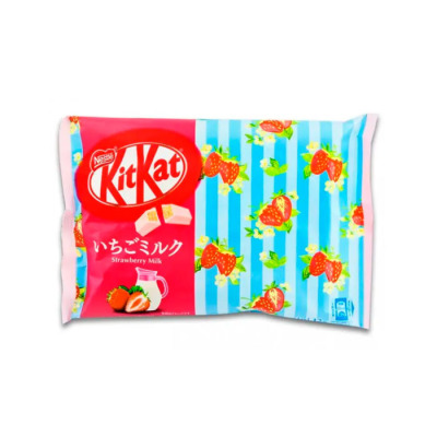 Батончики Kit Kat Strawberry Milk Flavor Blue 11 mini (1306) - вид 1 миниатюра
