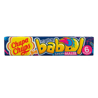 Жевательная резинка Chupa Chups Big Babol Zungen-Malen Малина красящая 27г (1373) - вид 1 миниатюра