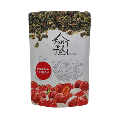 Чай зеленый крупнолистовой Feng Shui Tea с клубникой и сливками 80г (1506) - вид 1 миниатюра
