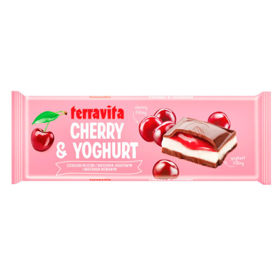 Шоколад Terravita Chocolate з йогуртно-вишневою начинкою 235г (1508) - вид 1 мініатюра