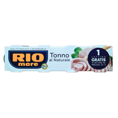 Тунець Rio Mare Natural Tuna In Water 4шт 80г (1514) - вид 1 мініатюра