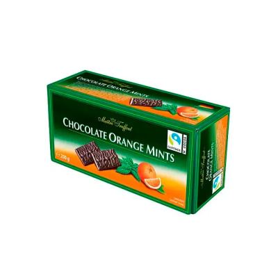 Цукерки Maitre Truffout Chocolate Orange Mints із чорного шоколаду з м'ятою та апельсином 200г (1543) - вид 1 мініатюра