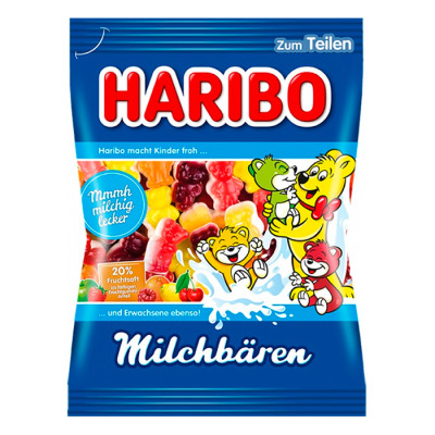 Желейные конфеты Haribo Milchbären Молочные Медведи 160г (1582) - вид 1 миниатюра