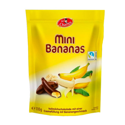 Цукерки Sircharles Mini Schokobananen бананові 110г (1591) - вид 1 мініатюра